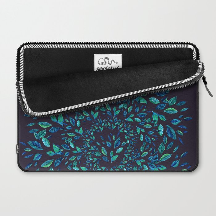 Blue Leaves Mandala Laptop Sleeve Gallery Image 2
