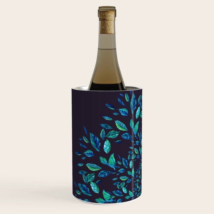 Blue Leaves Mandala Wine Chiller Gallery Image 2
