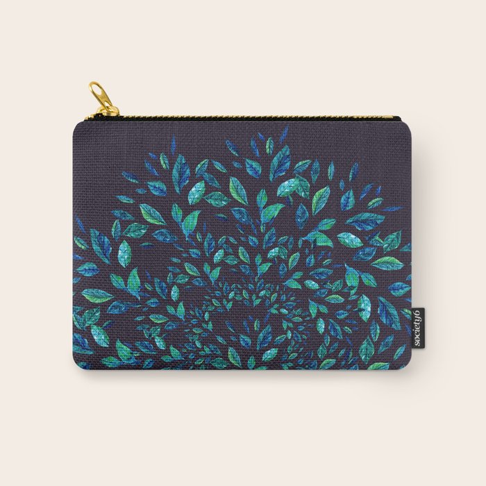 Blue Leaves Mandala Carry All Pouch Gallery Image 1