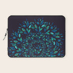Blue Leaves Mandala Laptop Sleeve Gallery Image 1