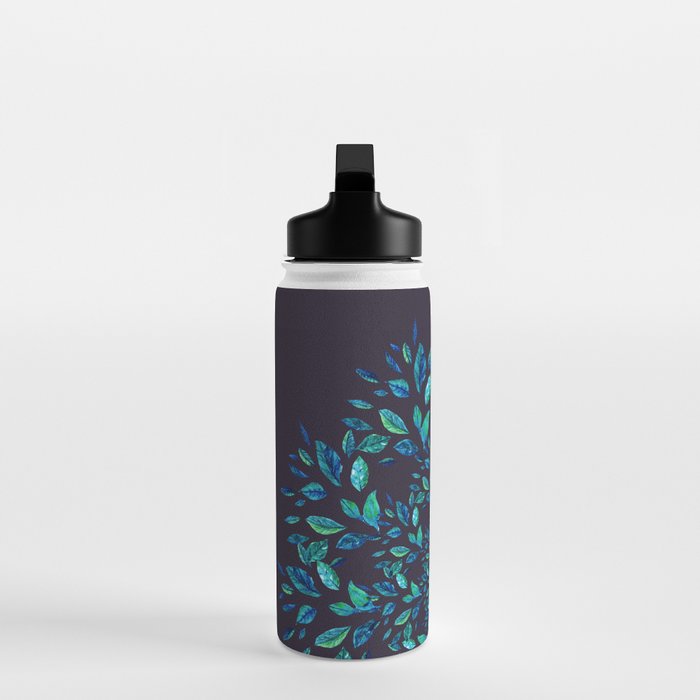 Blue Leaves Mandala Water Bottle Gallery Image 3
