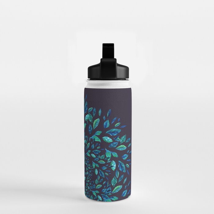 Blue Leaves Mandala Water Bottle Gallery Image 2