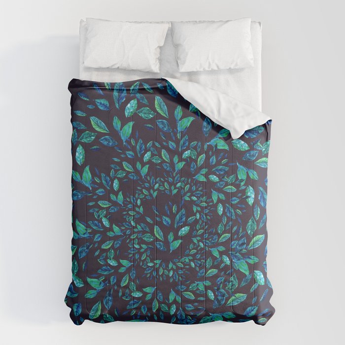 Blue Leaves Mandala Comforter Gallery Image 6