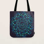 Blue Leaves Mandala Tote Bag Gallery Image 1