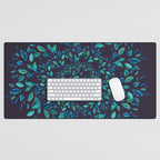 Blue Leaves Mandala Desk Mat Gallery Image 1