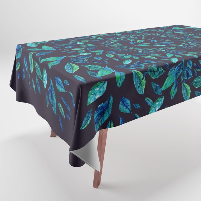 Blue Leaves Mandala Tablecloth Gallery Image 1