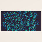 Blue Leaves Mandala Desk Mat Gallery Image 3