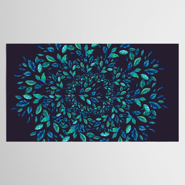 Blue Leaves Mandala Tablecloth Gallery Image 2