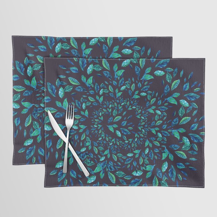 Blue Leaves Mandala Placemat Gallery Image 1