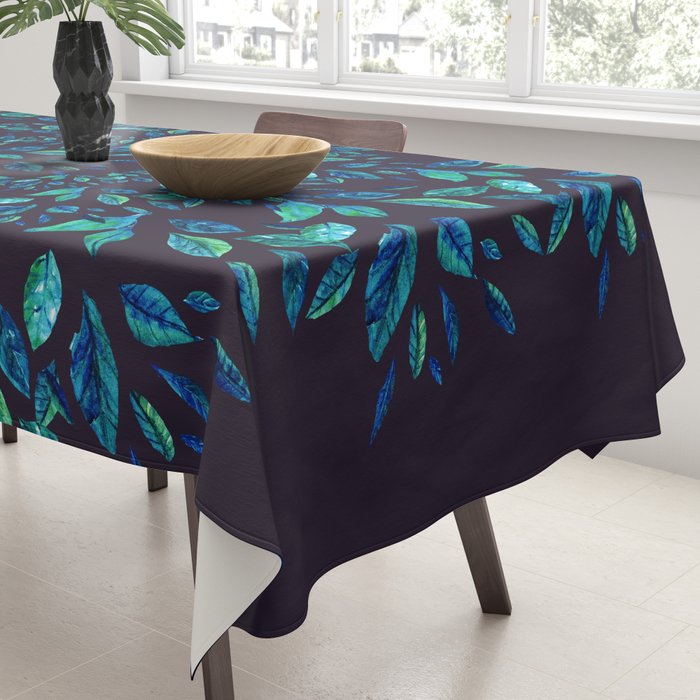 Blue Leaves Mandala Tablecloth Gallery Image 3