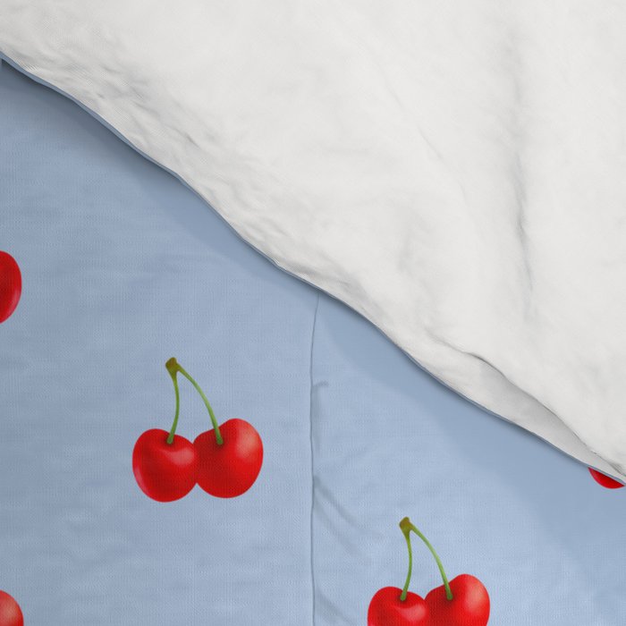 Y2K Cherries - Blue Pattern Miniature Comforter Gallery Image 4