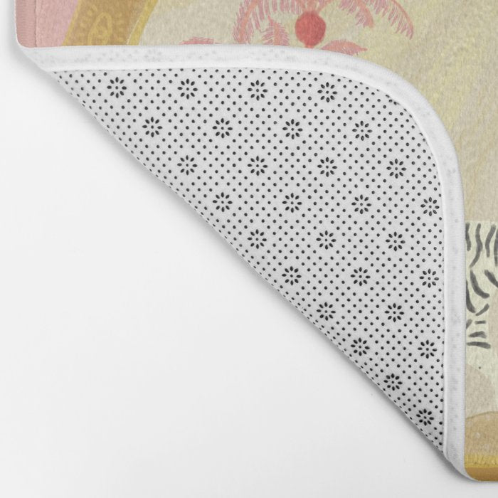 Pink Palm Tree Tigers Bath Mat Gallery Image 2