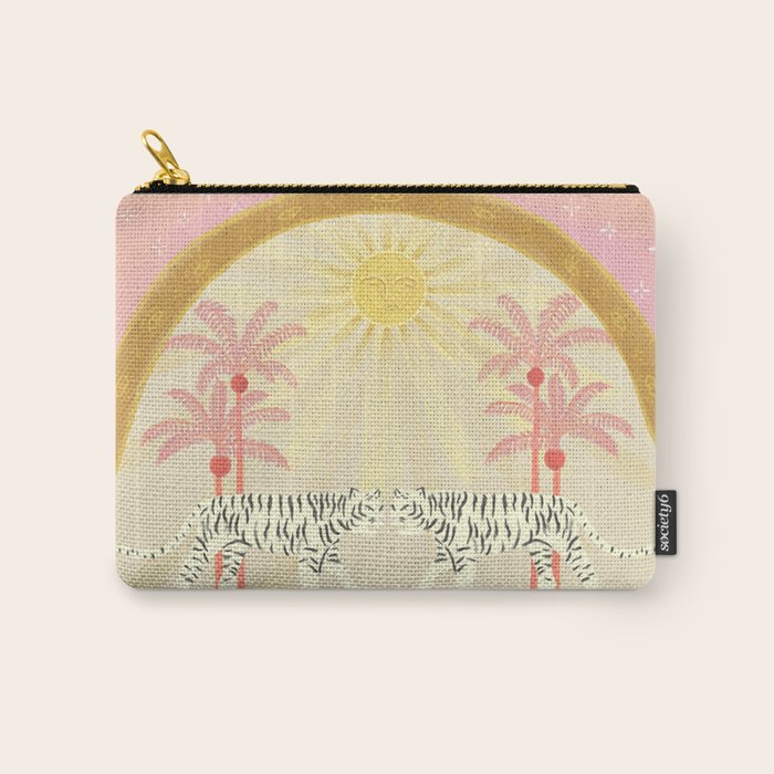 Pink Palm Tree Tigers Carry All Pouch Gallery Image 1
