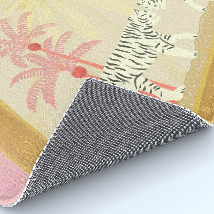 Pink Palm Tree Tigers Rug Gallery Image 4