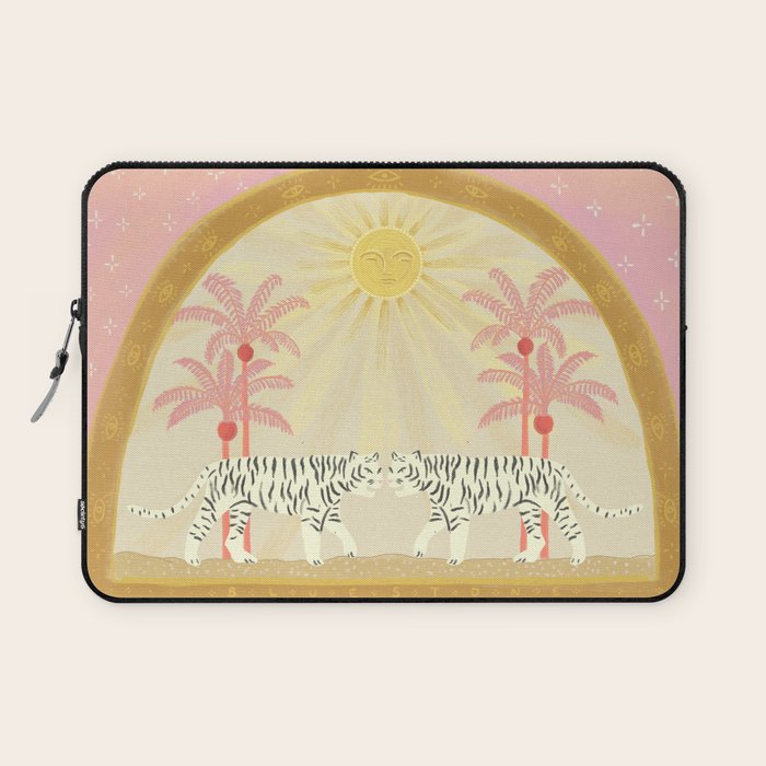 Pink Palm Tree Tigers Laptop Sleeve Gallery Image 1