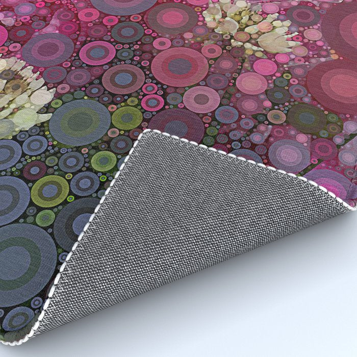 Pink Flowers at Twilight Abstract Rug Gallery Image 4