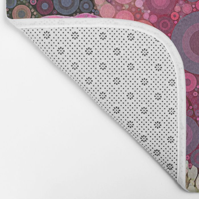 Pink Flowers at Twilight Abstract Bath Mat Gallery Image 2