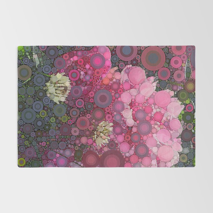 Pink Flowers at Twilight Abstract Rug Gallery Image 2
