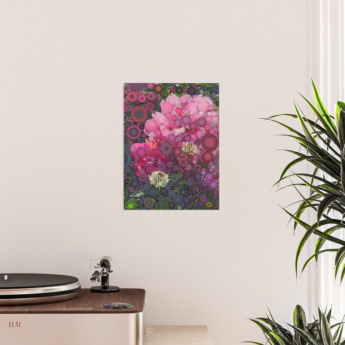 Pink Flowers at Twilight Abstract Poster Gallery Image 2