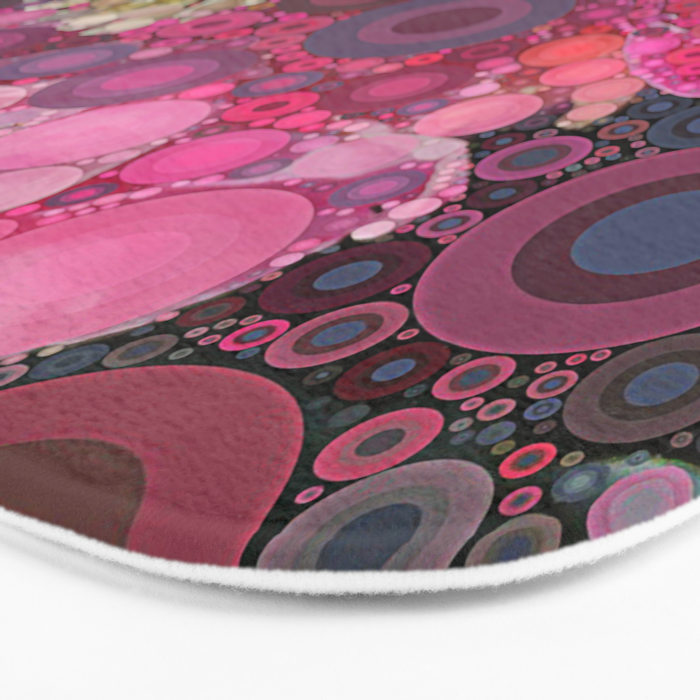 Pink Flowers at Twilight Abstract Bath Mat Gallery Image 3