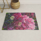 Pink Flowers at Twilight Abstract Rug Gallery Image 1