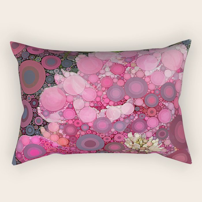 Pink Flowers at Twilight Abstract Rectangular Pillow Gallery Image 2