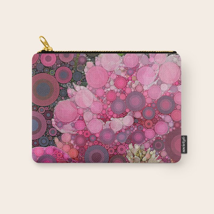 Pink Flowers at Twilight Abstract Carry All Pouch Gallery Image 1