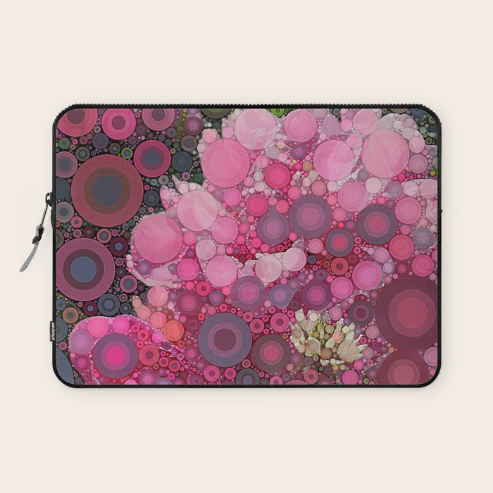 Pink Flowers at Twilight Abstract Laptop Sleeve Gallery Image 1