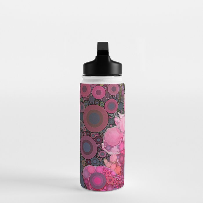 Pink Flowers at Twilight Abstract Water Bottle Gallery Image 3
