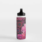 Pink Flowers at Twilight Abstract Water Bottle Gallery Image 3
