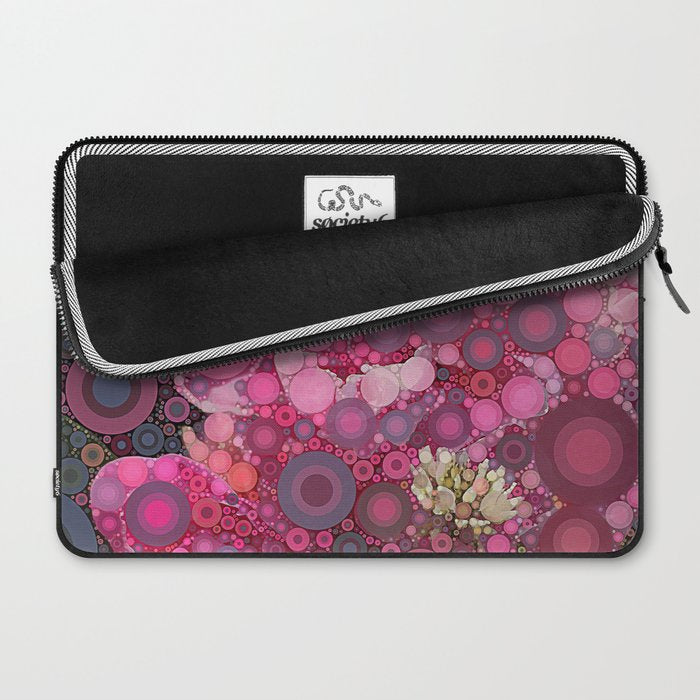 Pink Flowers at Twilight Abstract Laptop Sleeve Gallery Image 2