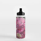 Pink Flowers at Twilight Abstract Water Bottle Gallery Image 2