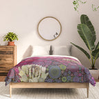 Pink Flowers at Twilight Abstract Comforter Gallery Image 3