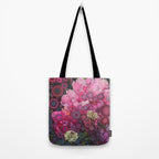 Pink Flowers at Twilight Abstract Tote Bag Gallery Image 2