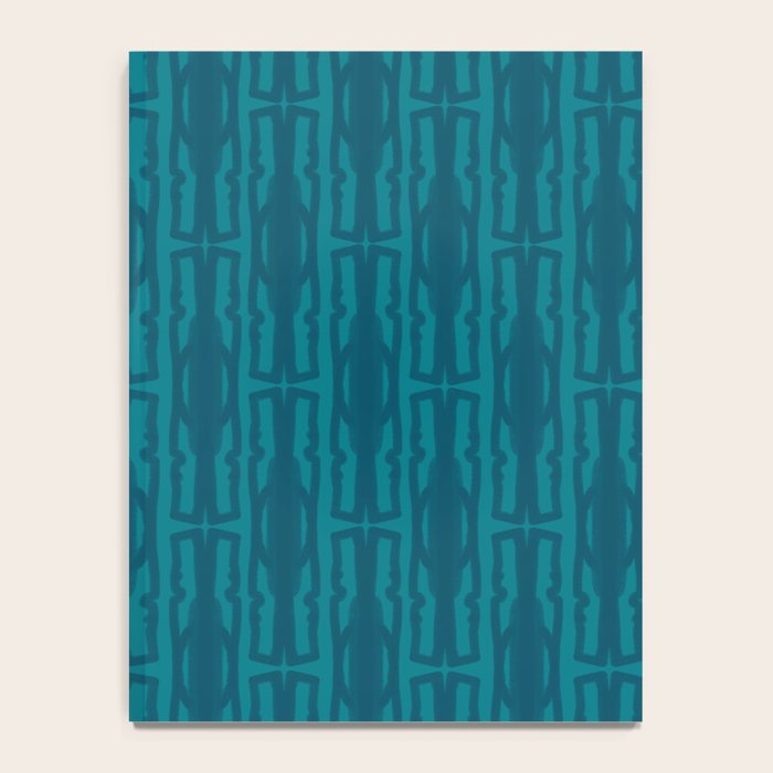 Organic Geometrics Pattern in Moroccan Blue Teal Tones Notebook Gallery Image 4