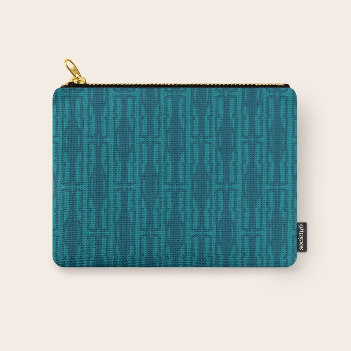 Organic Geometrics Pattern in Moroccan Blue Teal Tones Carry All Pouch Gallery Image 1