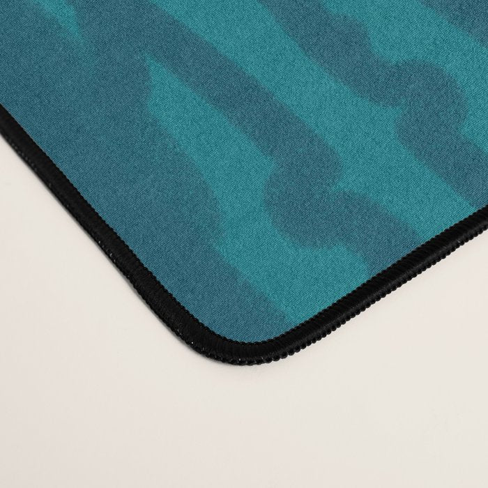 Organic Geometrics Pattern in Moroccan Blue Teal Tones Desk Mat Gallery Image 4