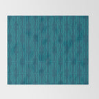 Organic Geometrics Pattern in Moroccan Blue Teal Tones Throw Blanket Gallery Image 2
