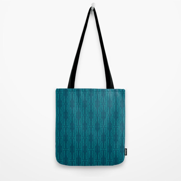 Organic Geometrics Pattern in Moroccan Blue Teal Tones Tote Bag Gallery Image 2