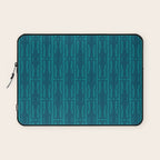 Organic Geometrics Pattern in Moroccan Blue Teal Tones Laptop Sleeve Gallery Image 1