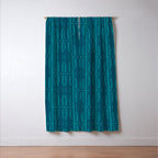 Organic Geometrics Pattern in Moroccan Blue Teal Tones Window Curtain Gallery Image 3