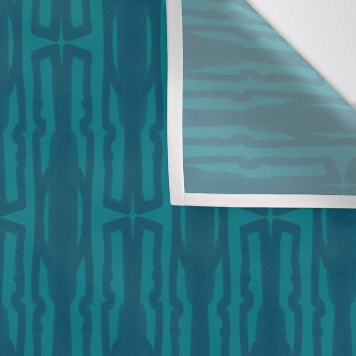 Organic Geometrics Pattern in Moroccan Blue Teal Tones Wall Tapestry Gallery Image 3