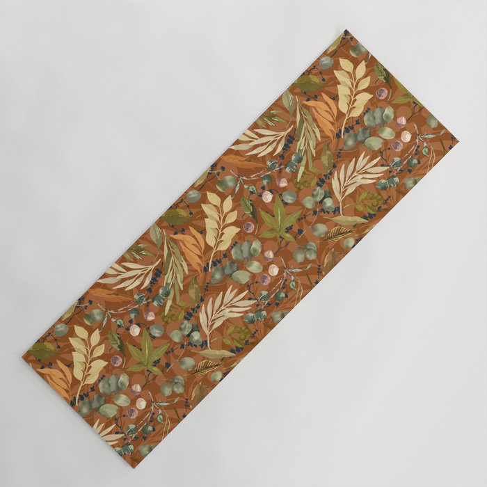 Autumn leafy wild forest B Yoga Mat Gallery Image 1