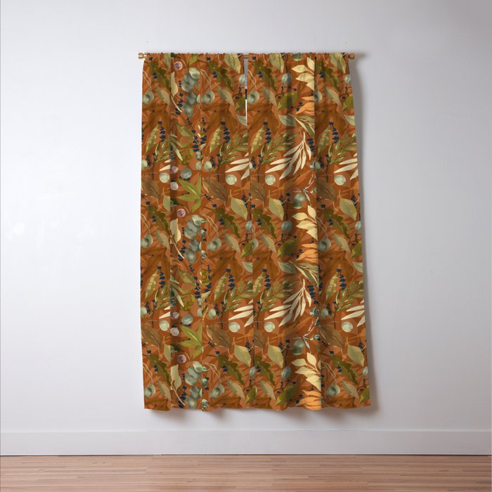 Autumn leafy wild forest B Window Curtain Gallery Image 3