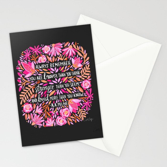 Always Remember - Pink & Charcoal Palette Stationery Card Gallery Image 2