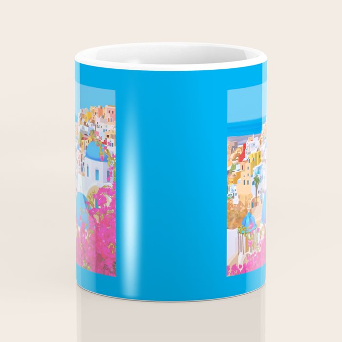 Painting of Santorini Greece Coffee Mug Gallery Image 4
