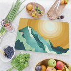 Retro Mountain Sunset Cutting Board Gallery Image 2