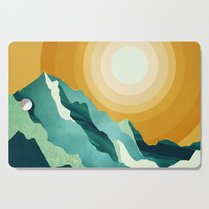 Retro Mountain Sunset Cutting Board Gallery Image 1