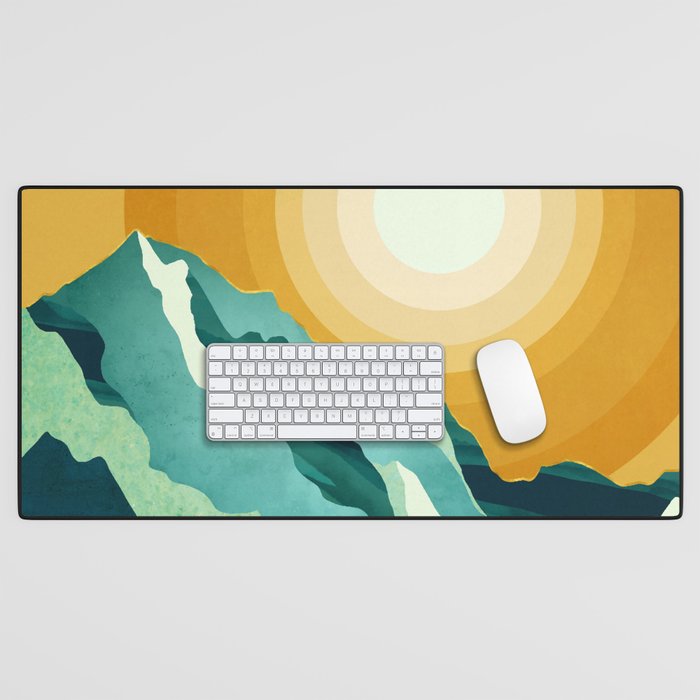 Retro Mountain Sunset Desk Mat Gallery Image 1