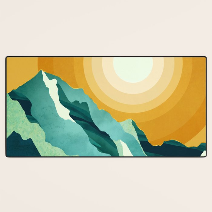 Retro Mountain Sunset Desk Mat Gallery Image 3